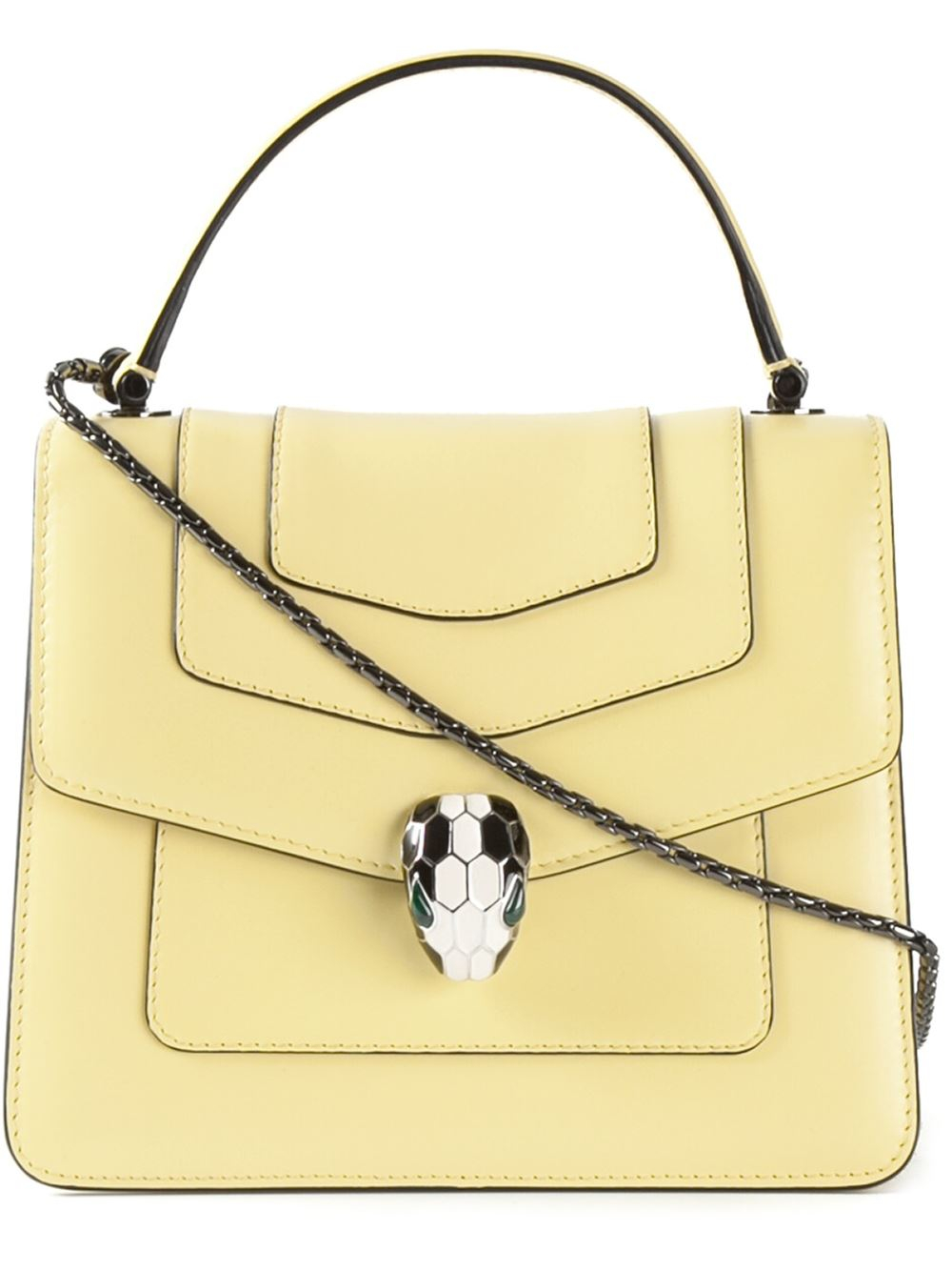 Bvlgari Serpenti Forever Calf-Leather Shoulder Bag in Yellow | Lyst