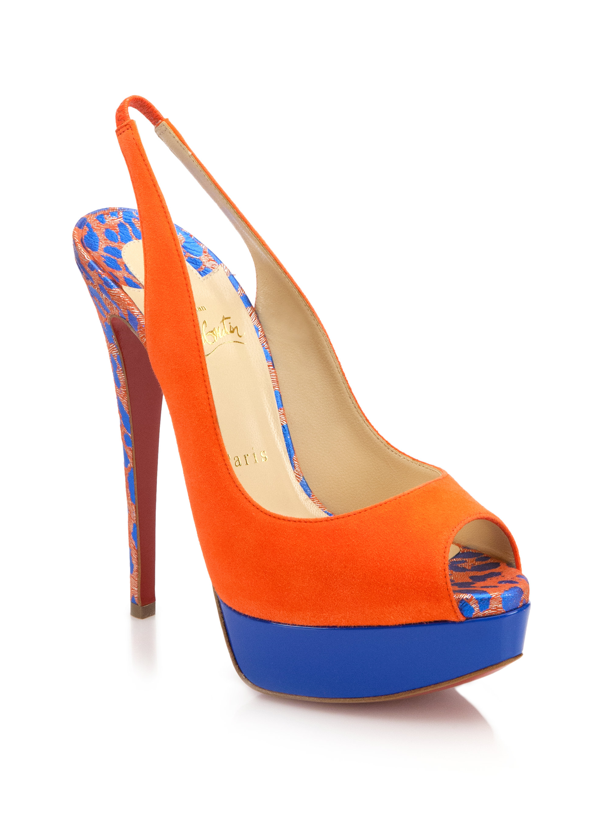orange and blue pumps