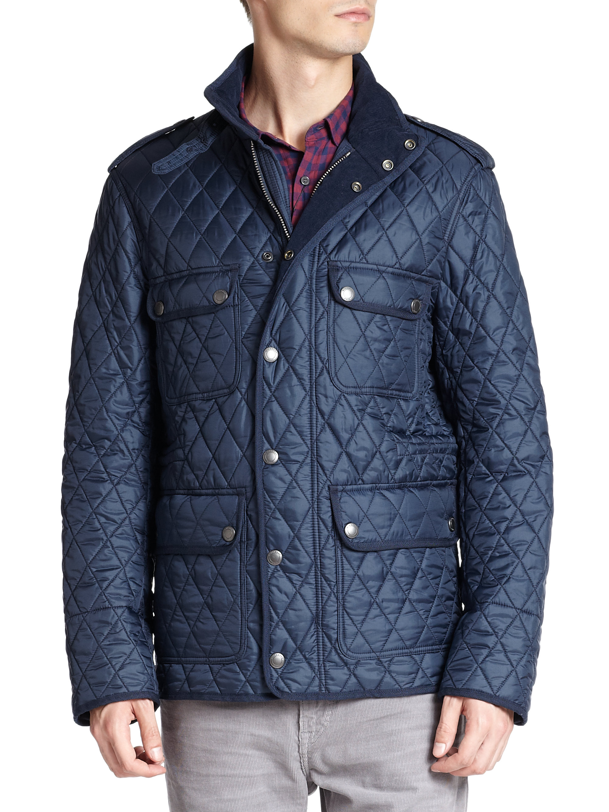 Lyst - Burberry Brit Russell Quilted Field Jacket in Blue for Men