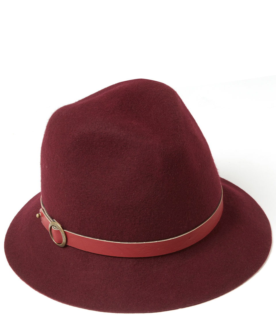 Lyst Genie By Eugenia Kim Burgundy Jordan Belted Wool Fedora Hat in