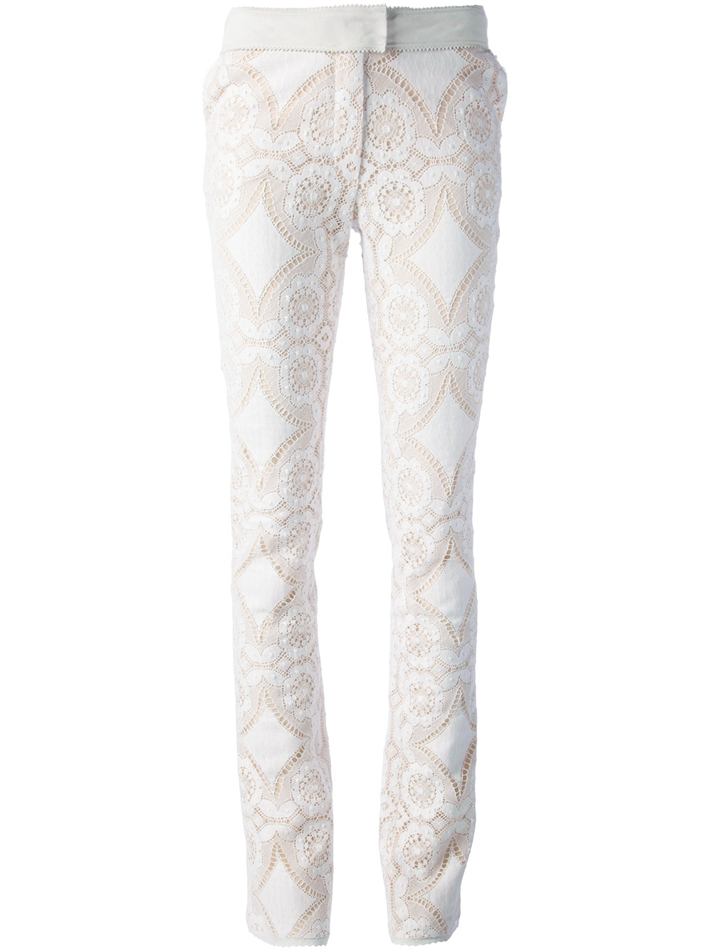 white lace trousers