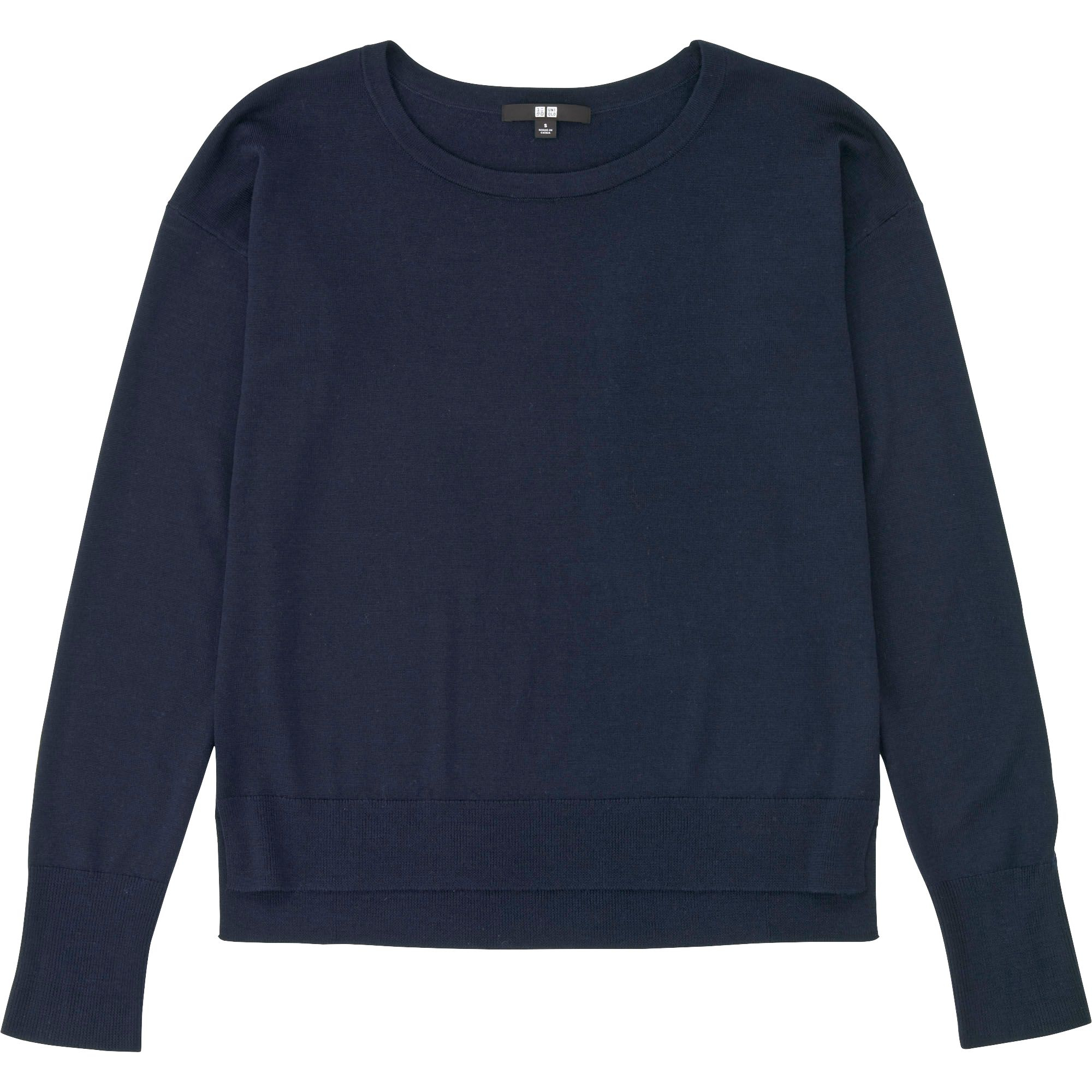 Uniqlo Women Extra Fine Merino Crew Neck Sweater in Blue (NAVY) | Lyst