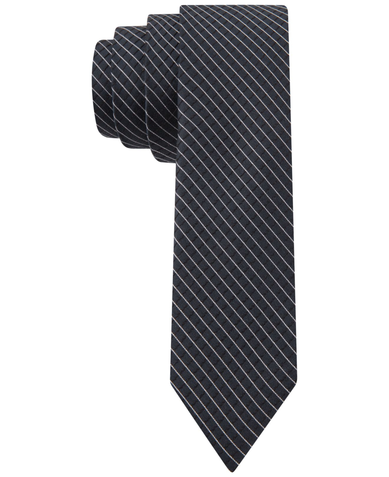 Lyst Calvin Klein Reflection Grid Skinny Tie in Black for Men