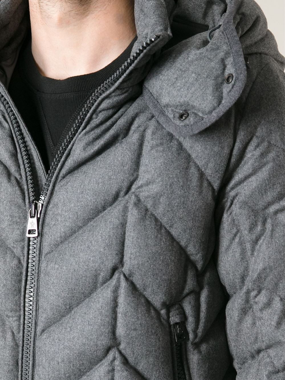 Lyst - Moncler Chevron Royale Padded Jacket in Gray for Men