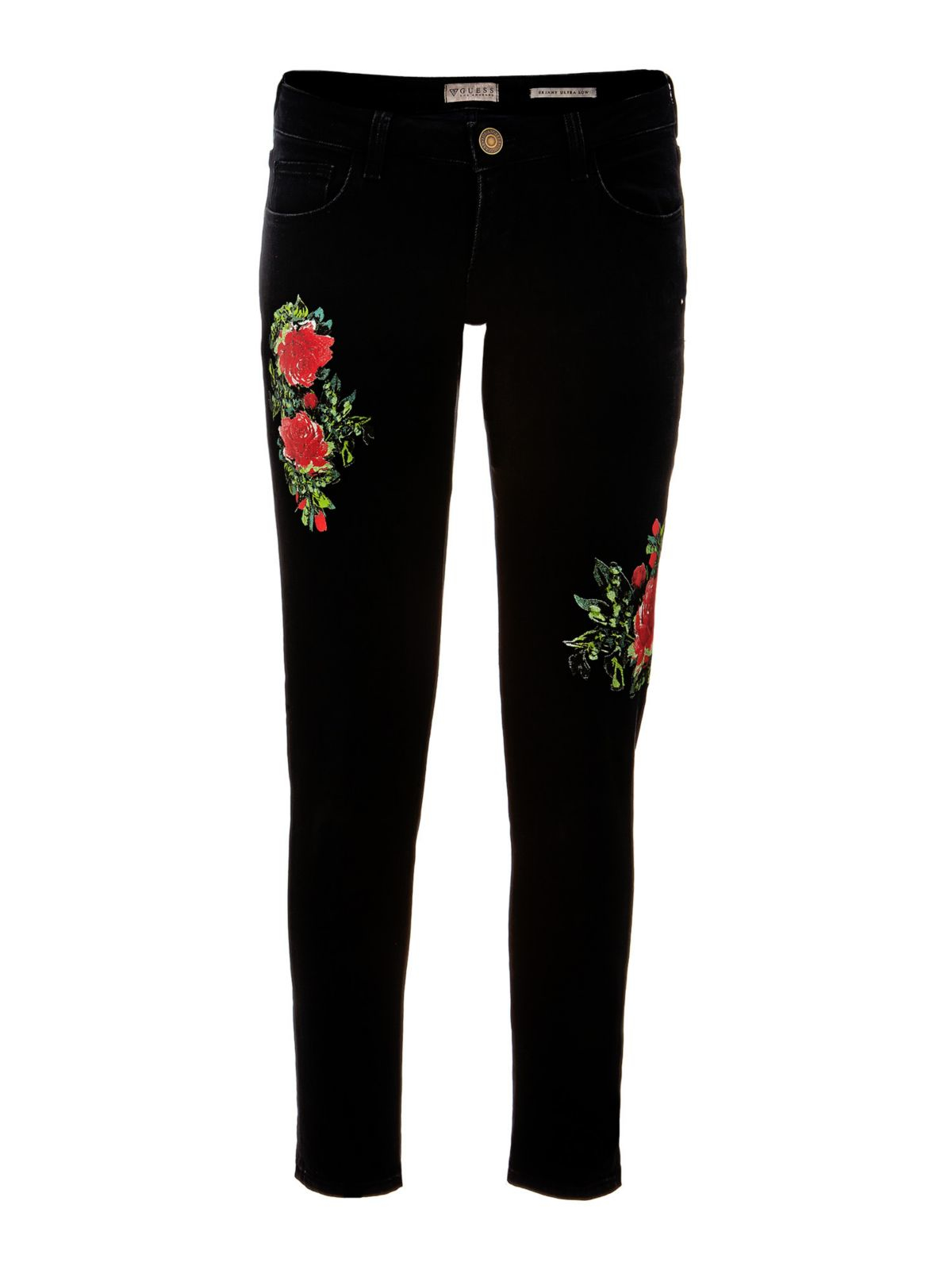 Guess Tango Roses Skinny Jeans in Black | Lyst