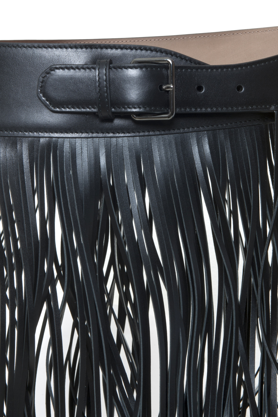 Lyst Alaïa Leather Fringed Belt in Black