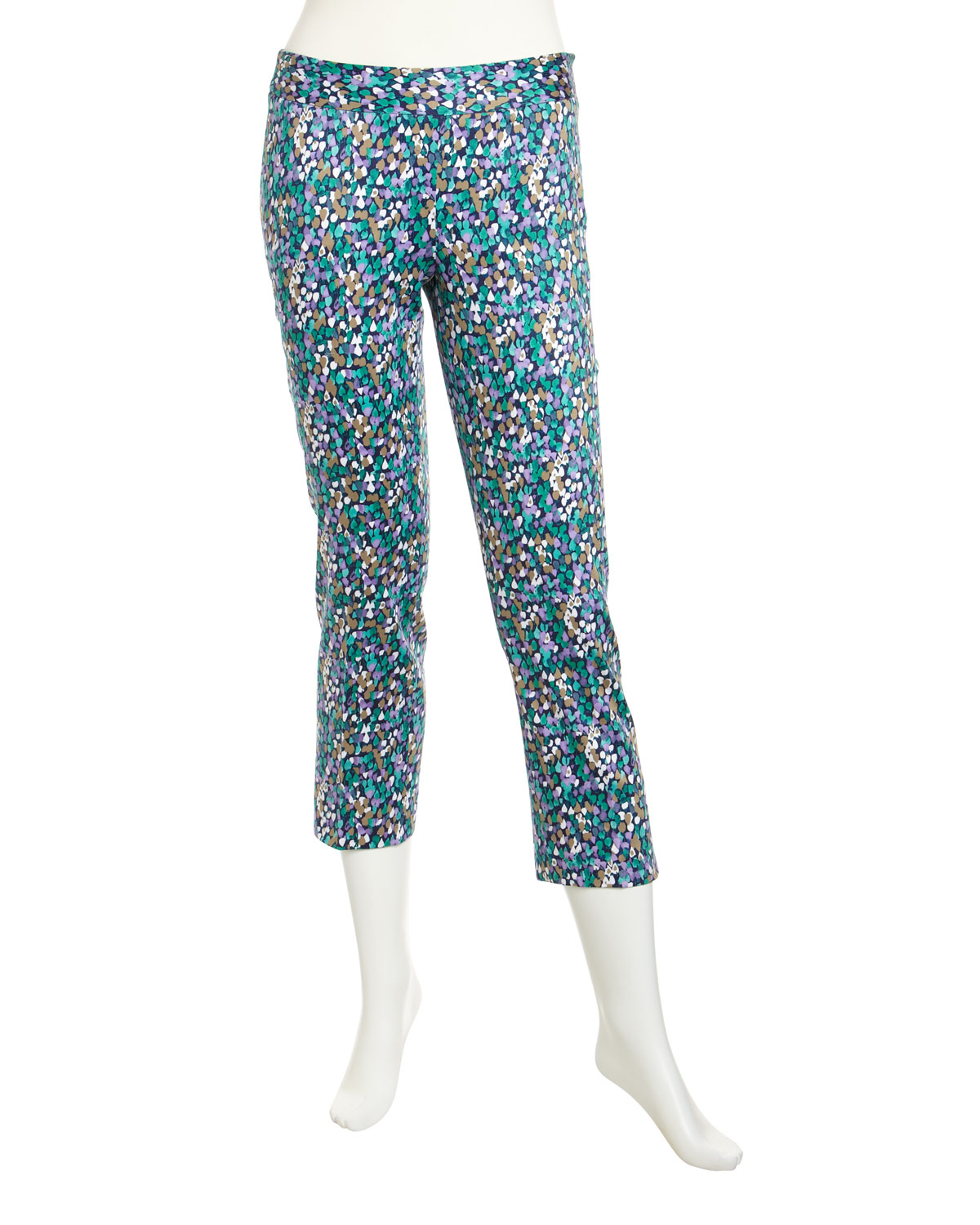 Laundry by shelli segal Printed SideZip Capri Pants in Blue Lyst