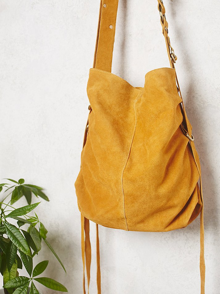 Lyst Free People Goldpoint Suede Bag In Yellow Gallery