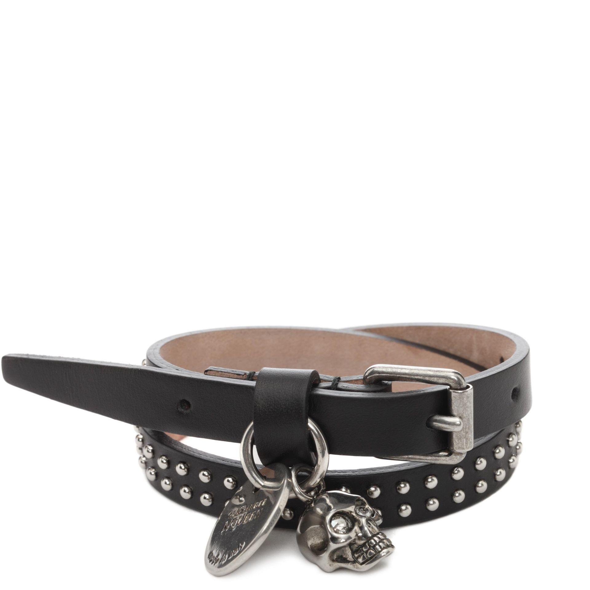 alexander mcqueen leather skull bracelet