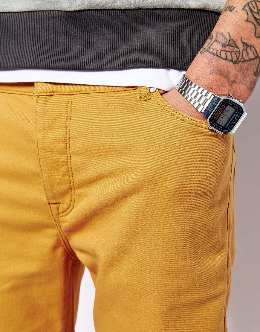 Lyst Asos Skinny Jeans In Yellow For Men