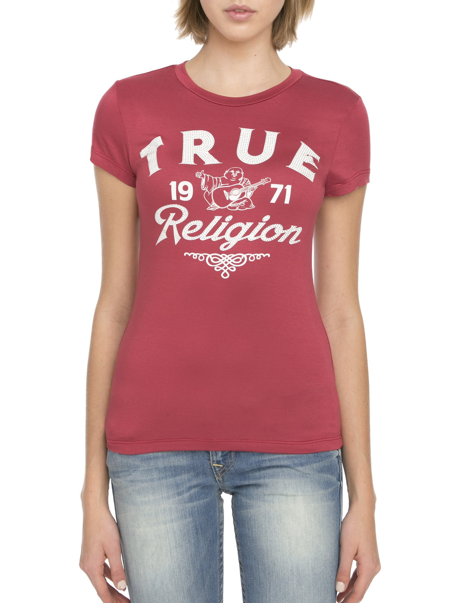 True Religion Hand Picked Crystal Vintage Womens T-Shirt in Purple | Lyst