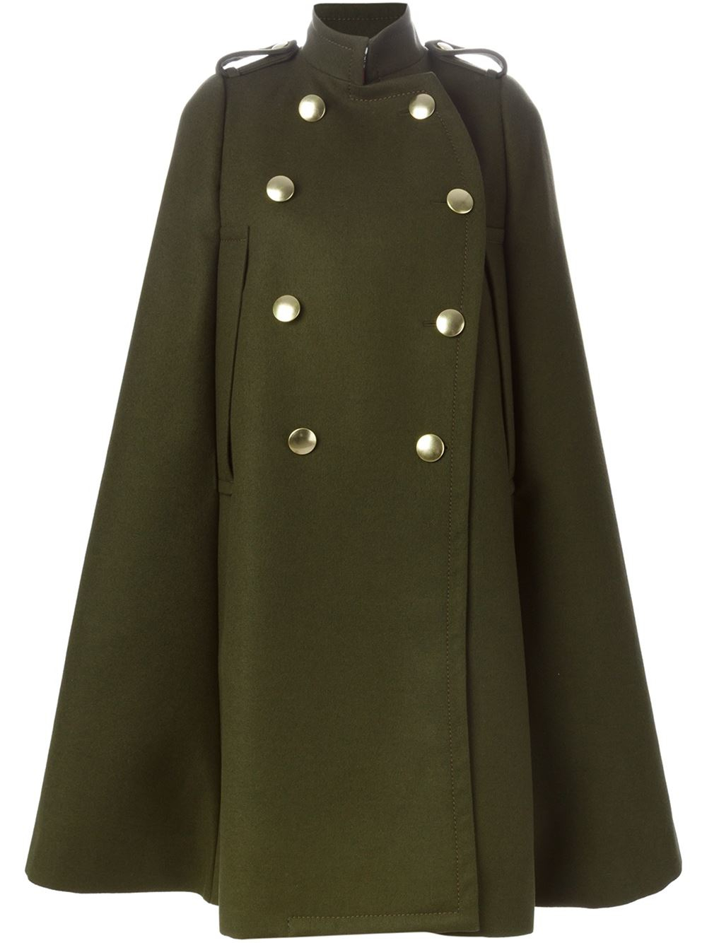 Sacai Luck MilitaryStyle Cape Coat in Green Lyst