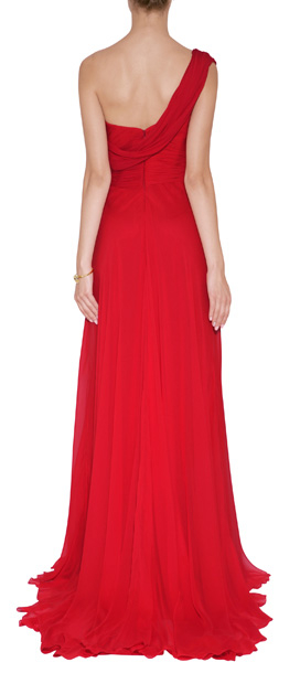 red embellished gown