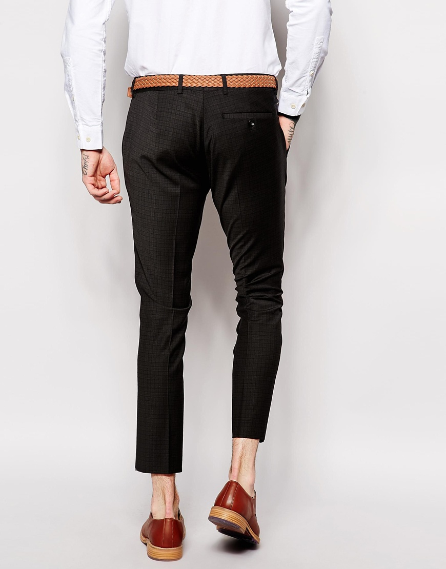 Lyst - Asos Super Skinny Fit Suit Trousers In Check in Gray for Men