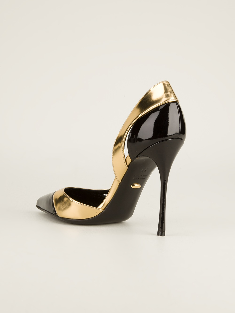 Lyst - Sergio Rossi Pointed Toe Pump in Metallic