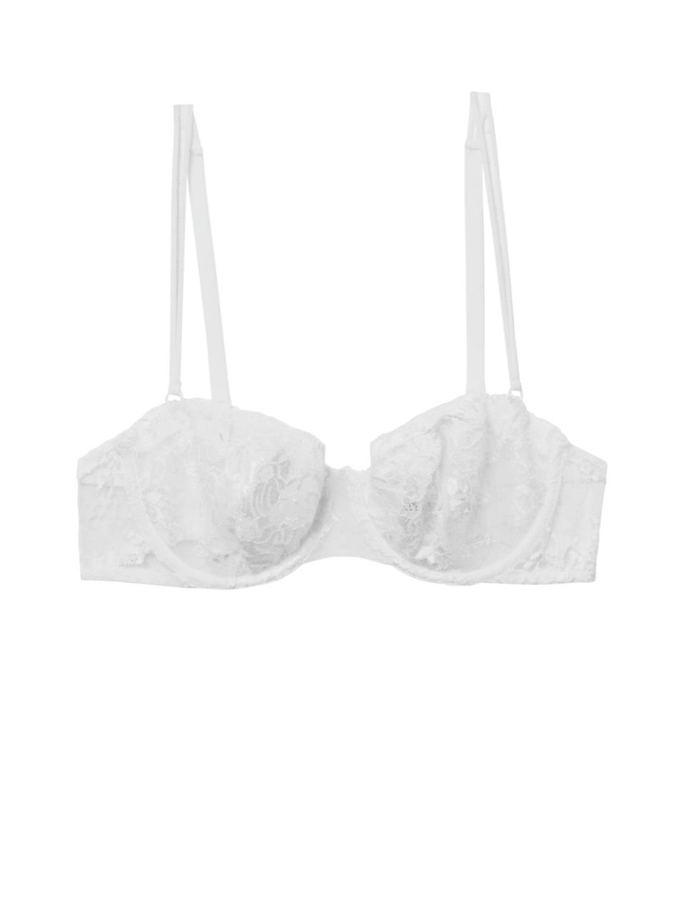 Lyst - La Perla Maharani Lace Balconette Bra in White