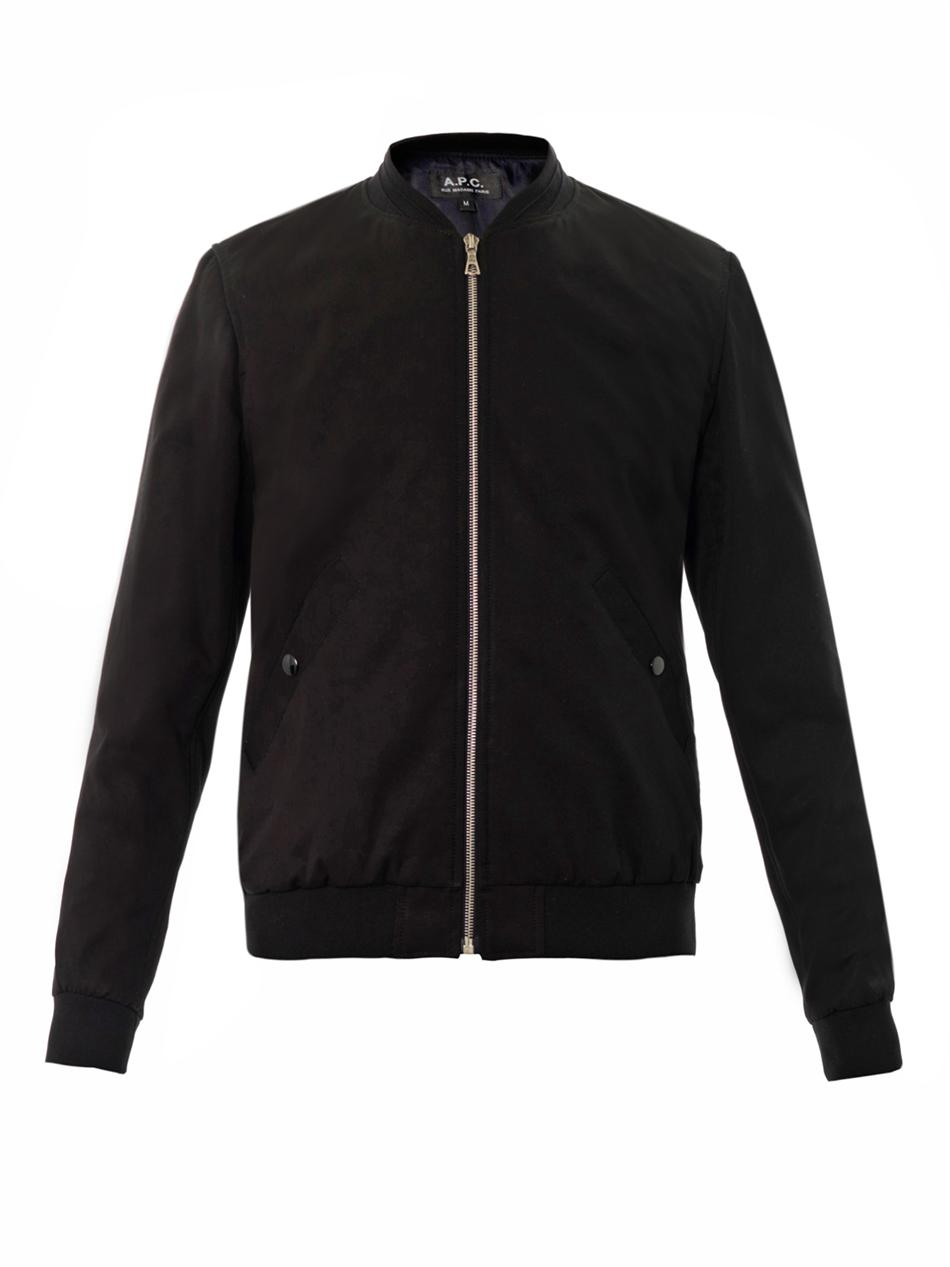 Lyst A.P.C. Cotton Bomber Jacket in Black for Men