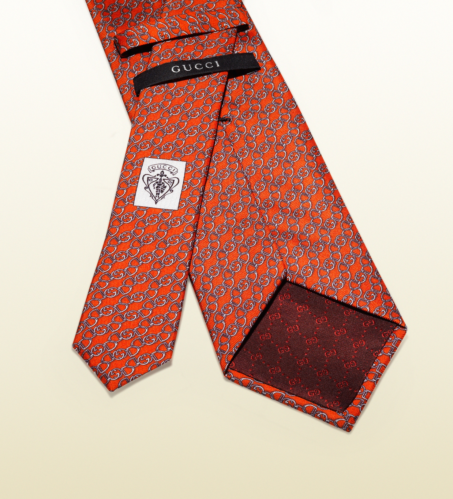 Gucci Horsebit Pattern Silk Twill Tie in Red for Men | Lyst