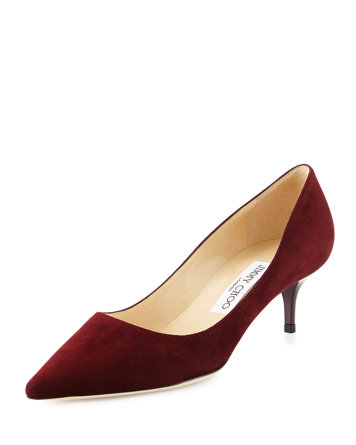 Lyst - Jimmy Choo Aza Suede Kitten-Heel Pumps in Red