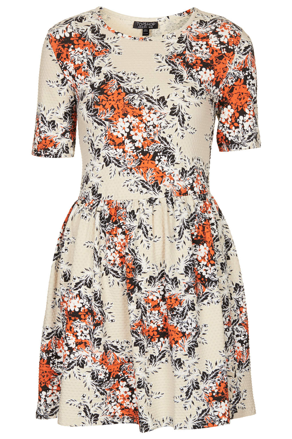 Topshop Floral Texture Flippy Dress in Multicolor (STONE) | Lyst