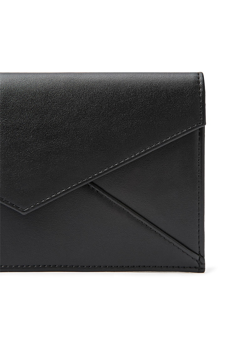 Lyst Forever 21 Faux Leather Envelope Wallet in Black