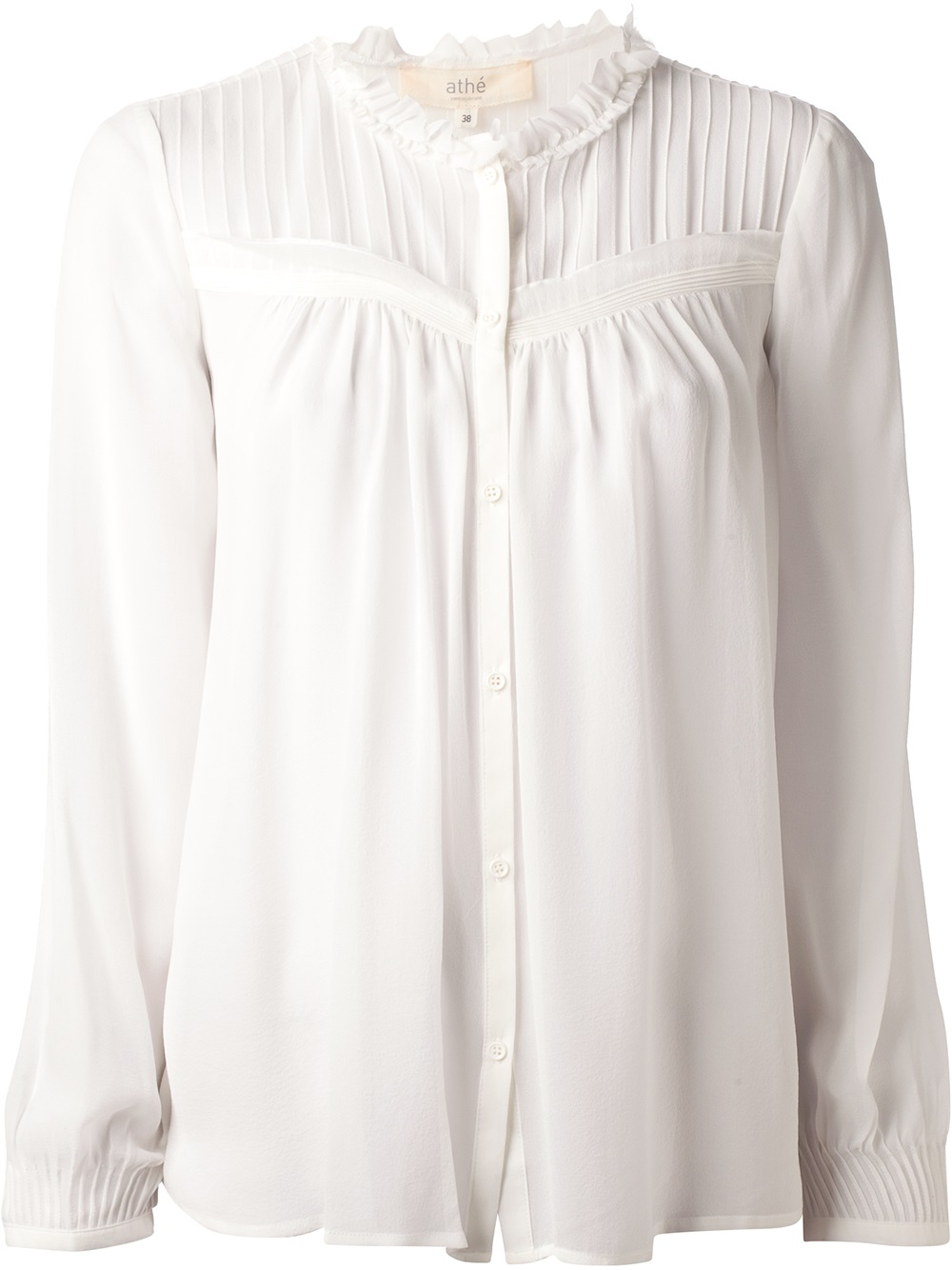 Lyst - Vanessa Bruno Athé Pleated Blouse in White
