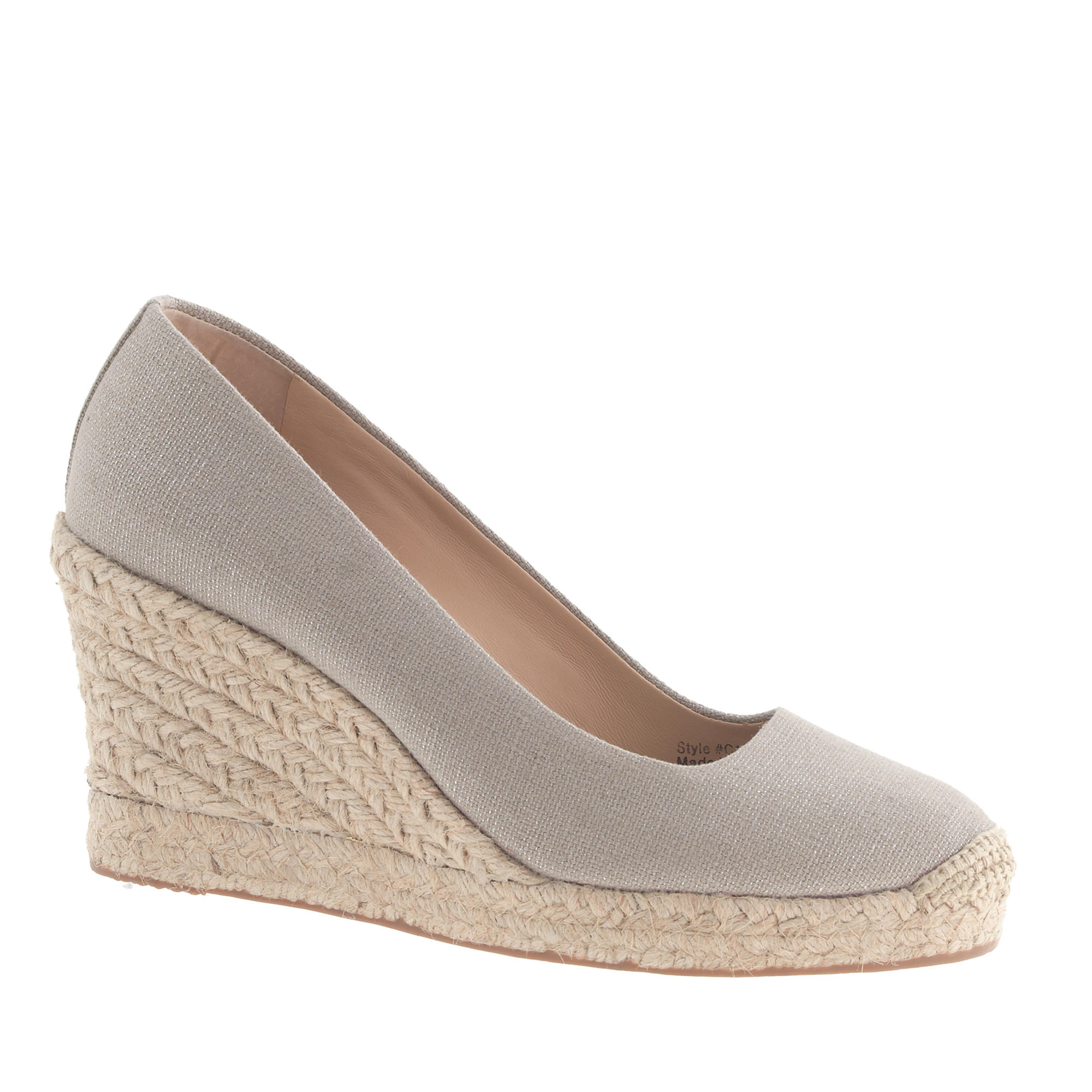 J.crew Seville Metallic Espadrille Wedges in Gray | Lyst