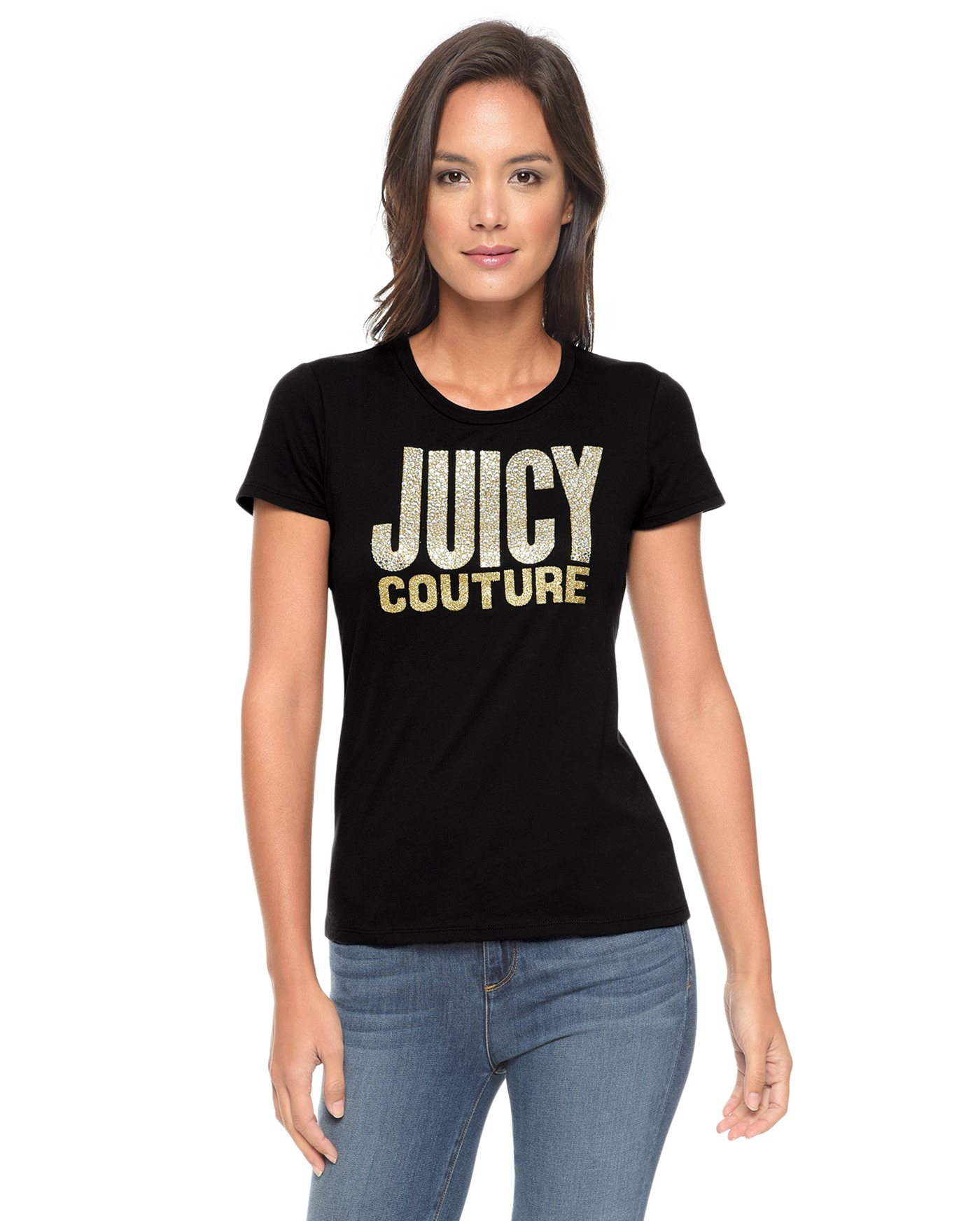 Juicy Couture Logo Jc Starburst Short Sleeve Tee In Black Lyst