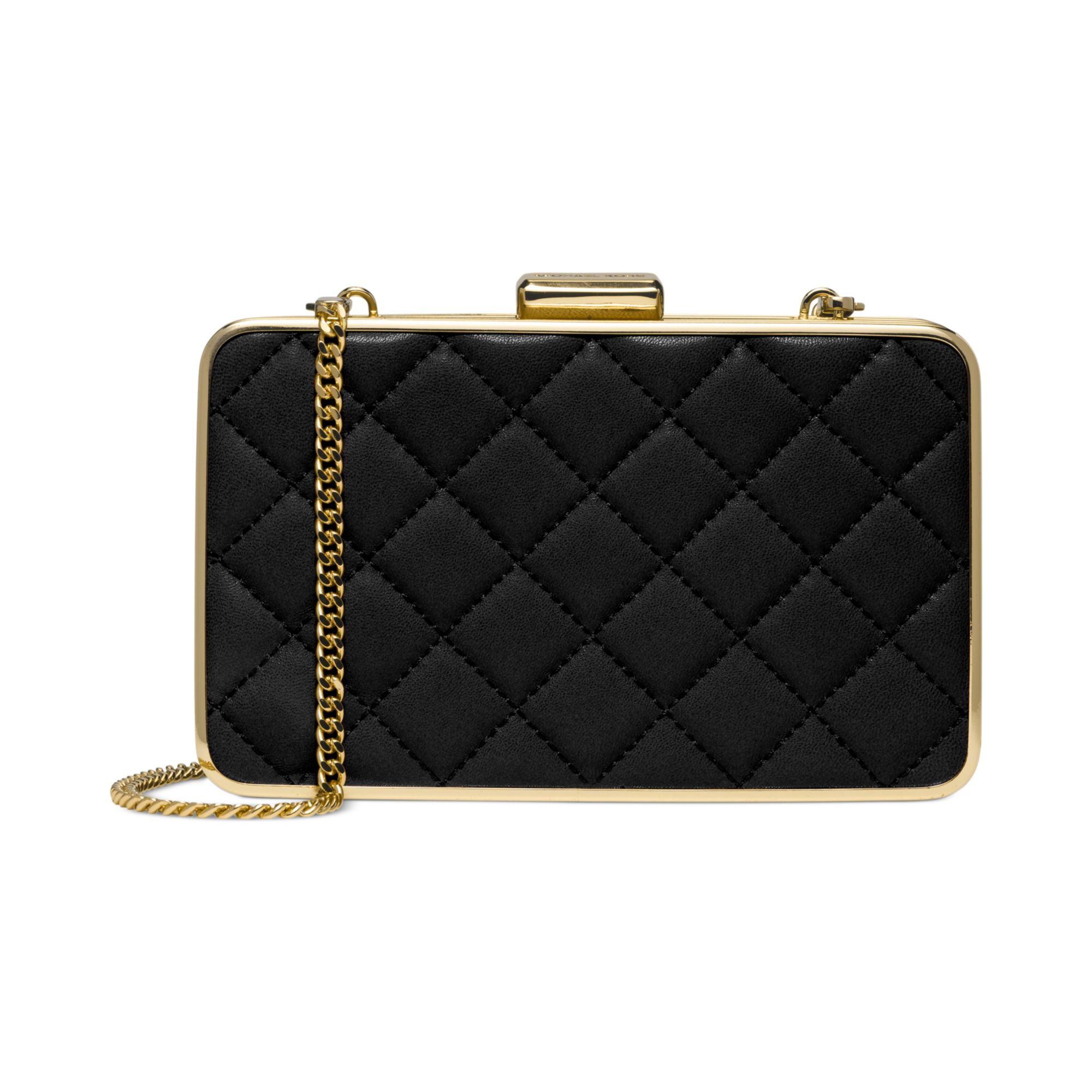 michael kors black leather clutch