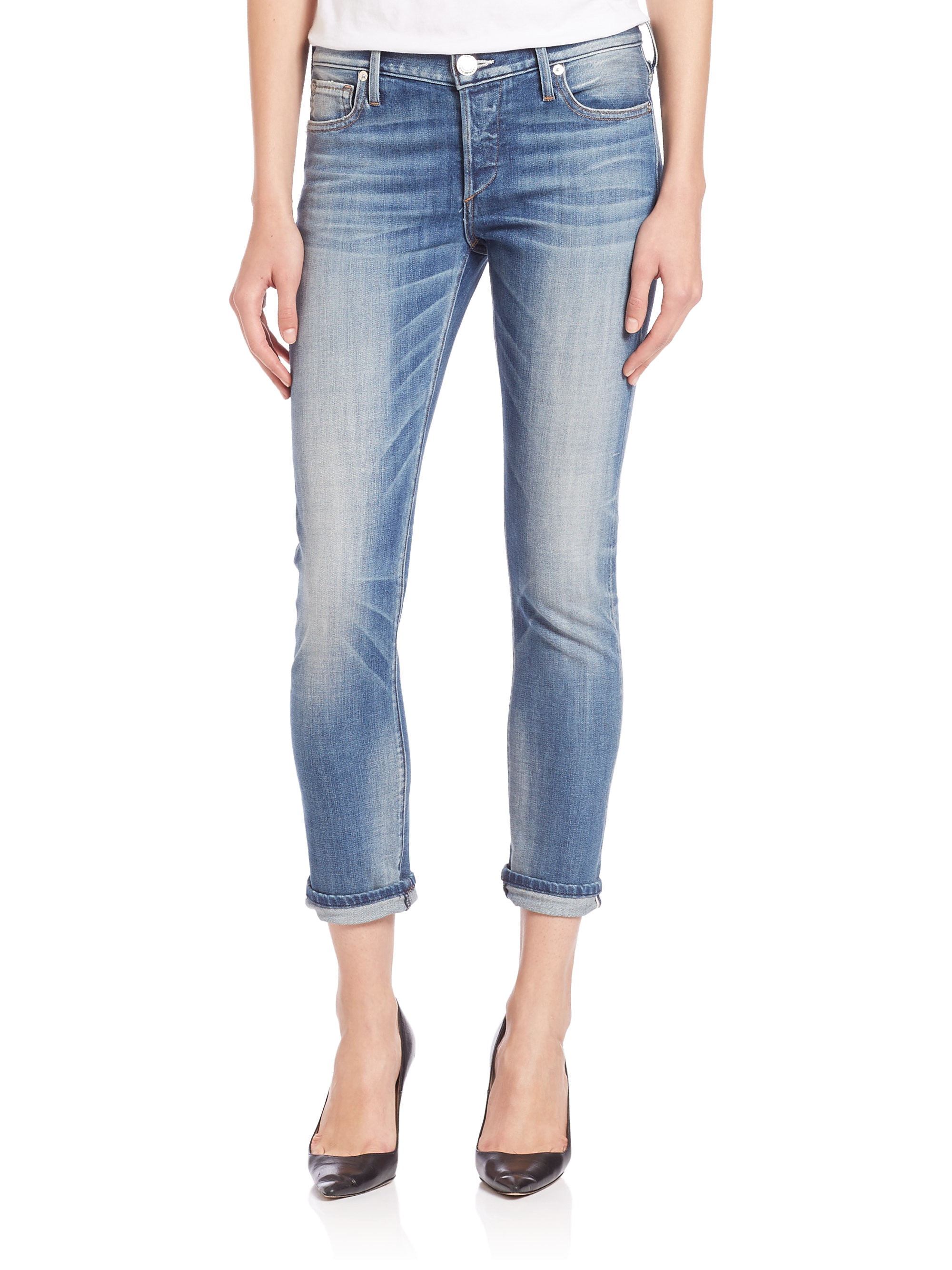 Lyst - True Religion Liv Cropped Boyfriend Jeans in Blue