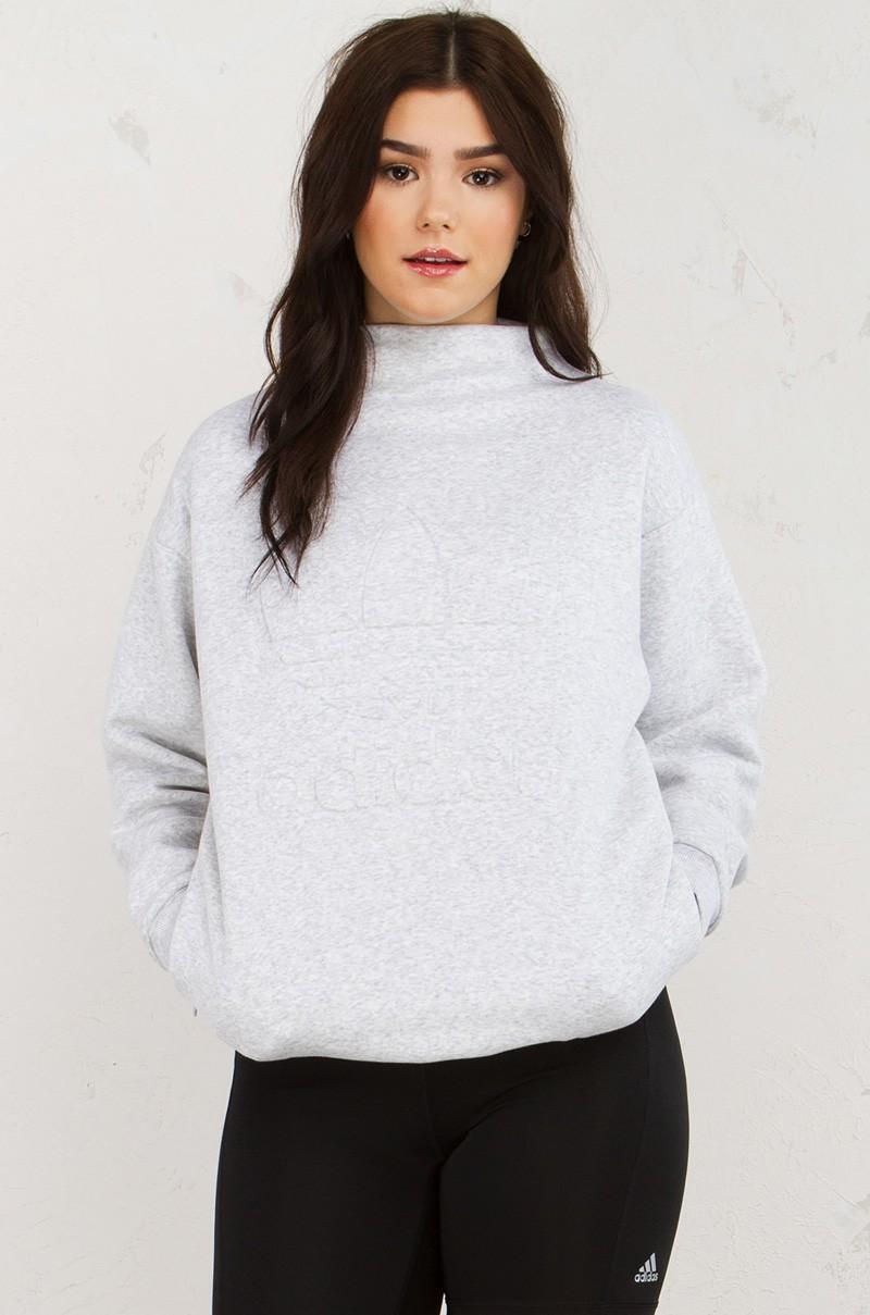 Download Lyst - Adidas Originals Womens Mock Neck Sweatshirt in Gray