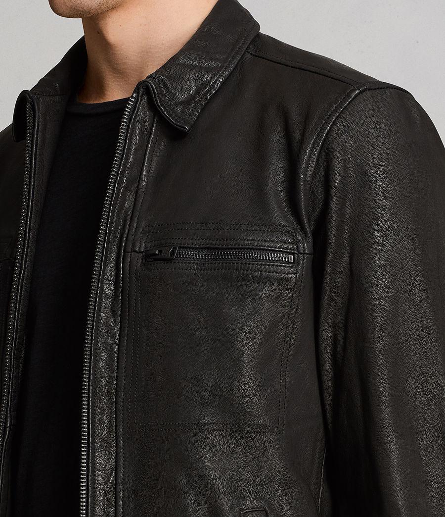 Lyst Allsaints Lark Leather Jacket In Black For Men Allsaints Black Lark Leather Jacket For Men Lyst View Fullscreen