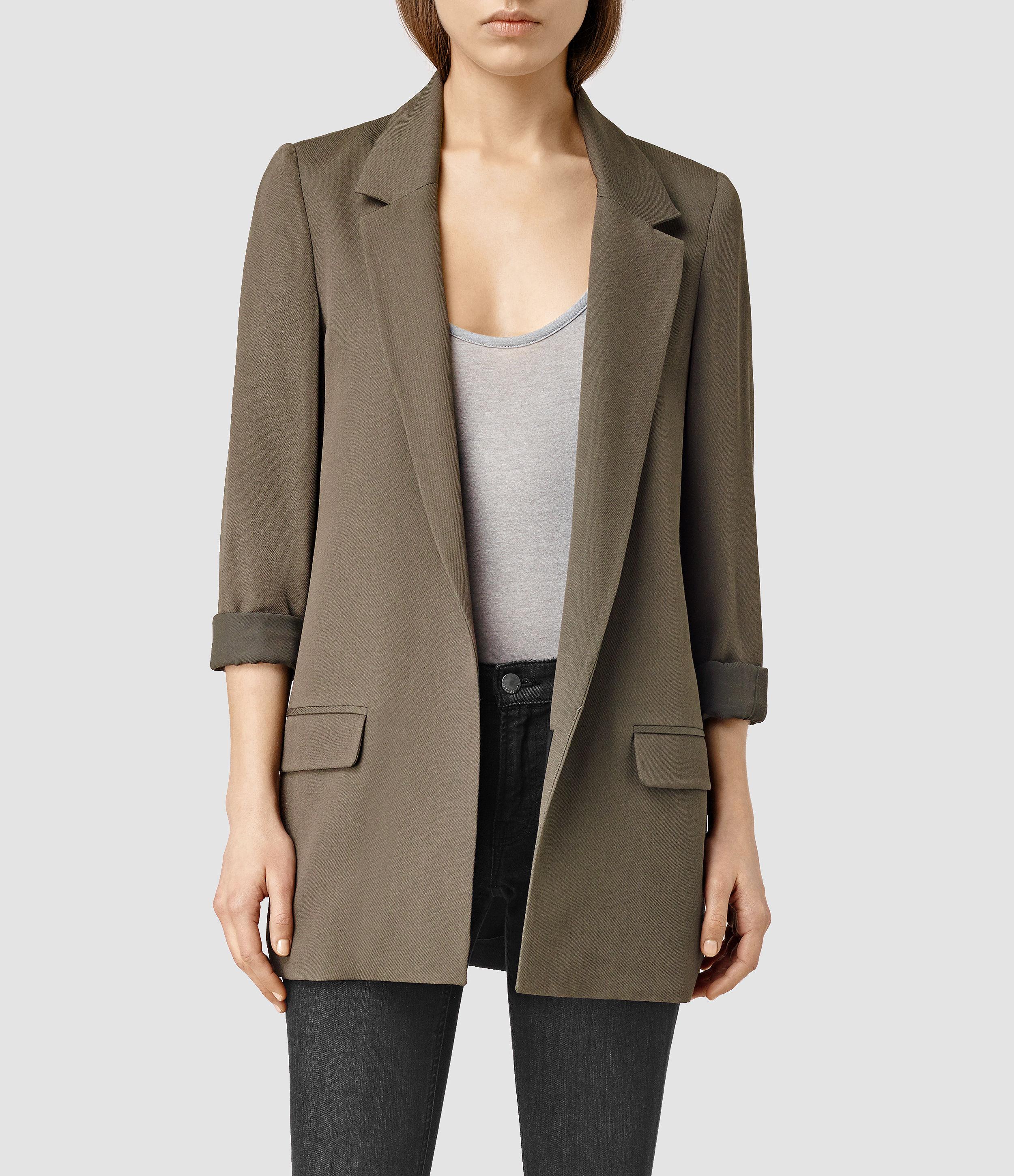 Allsaints Aleida Blazer in Green | Lyst