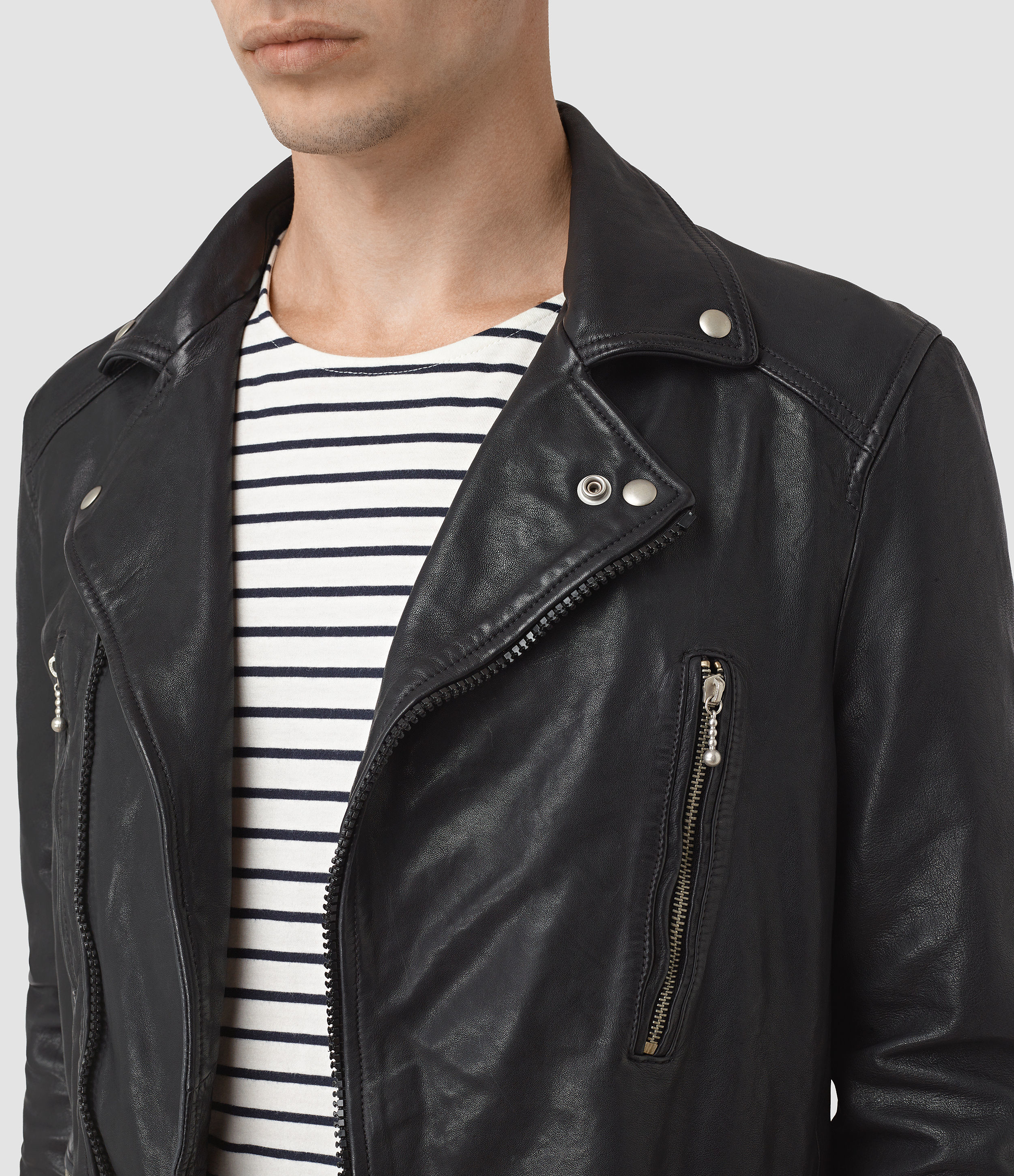 Allsaints Yuku Leather Biker Jacket for Men | Lyst