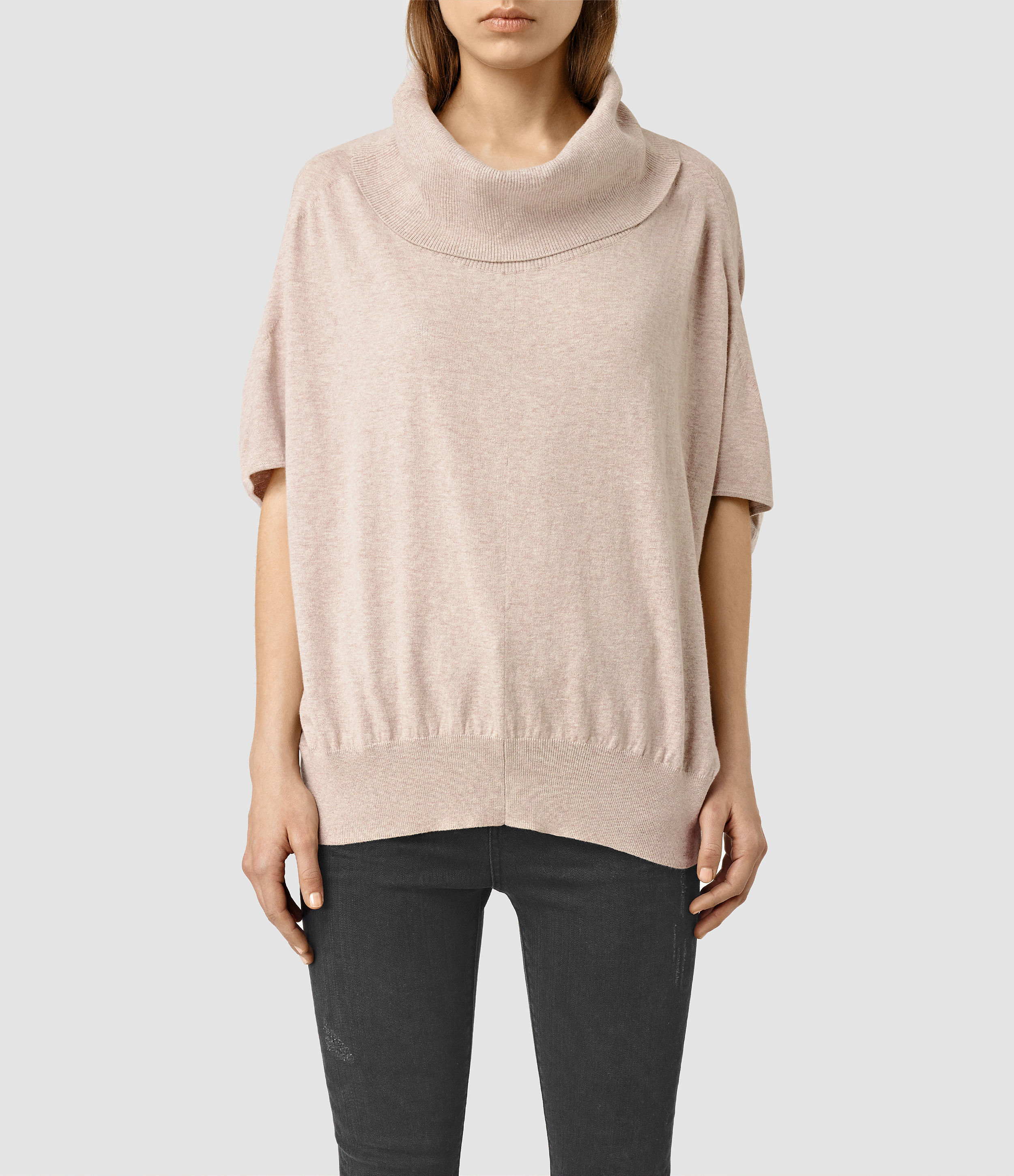 Allsaints Elis Cowl Sweater Usa Usa in Pink | Lyst