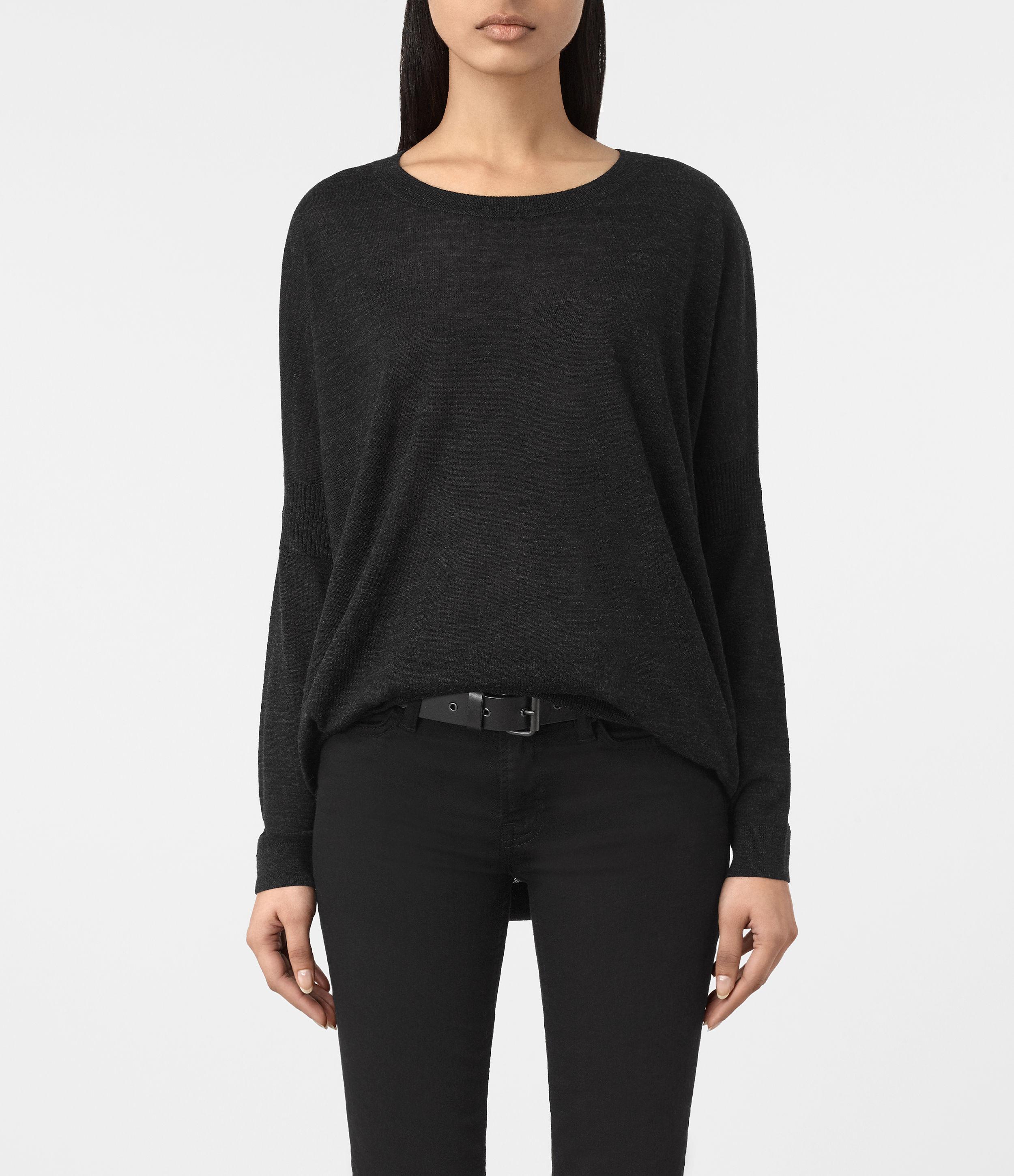 Allsaints New Wave Sweater Usa Usa in Black | Lyst