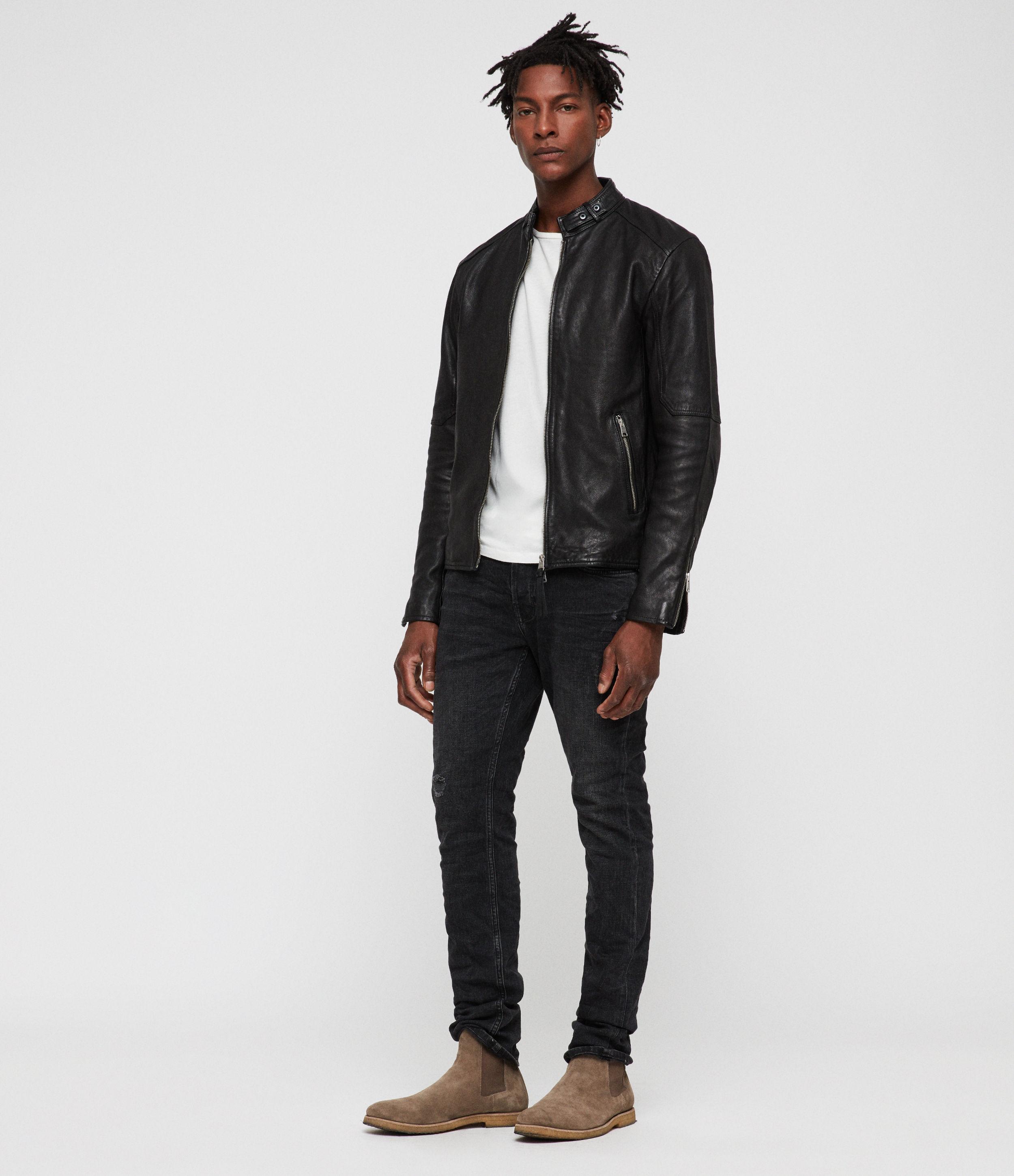 Lyst - AllSaints Cora Leather Jacket in Black for Men