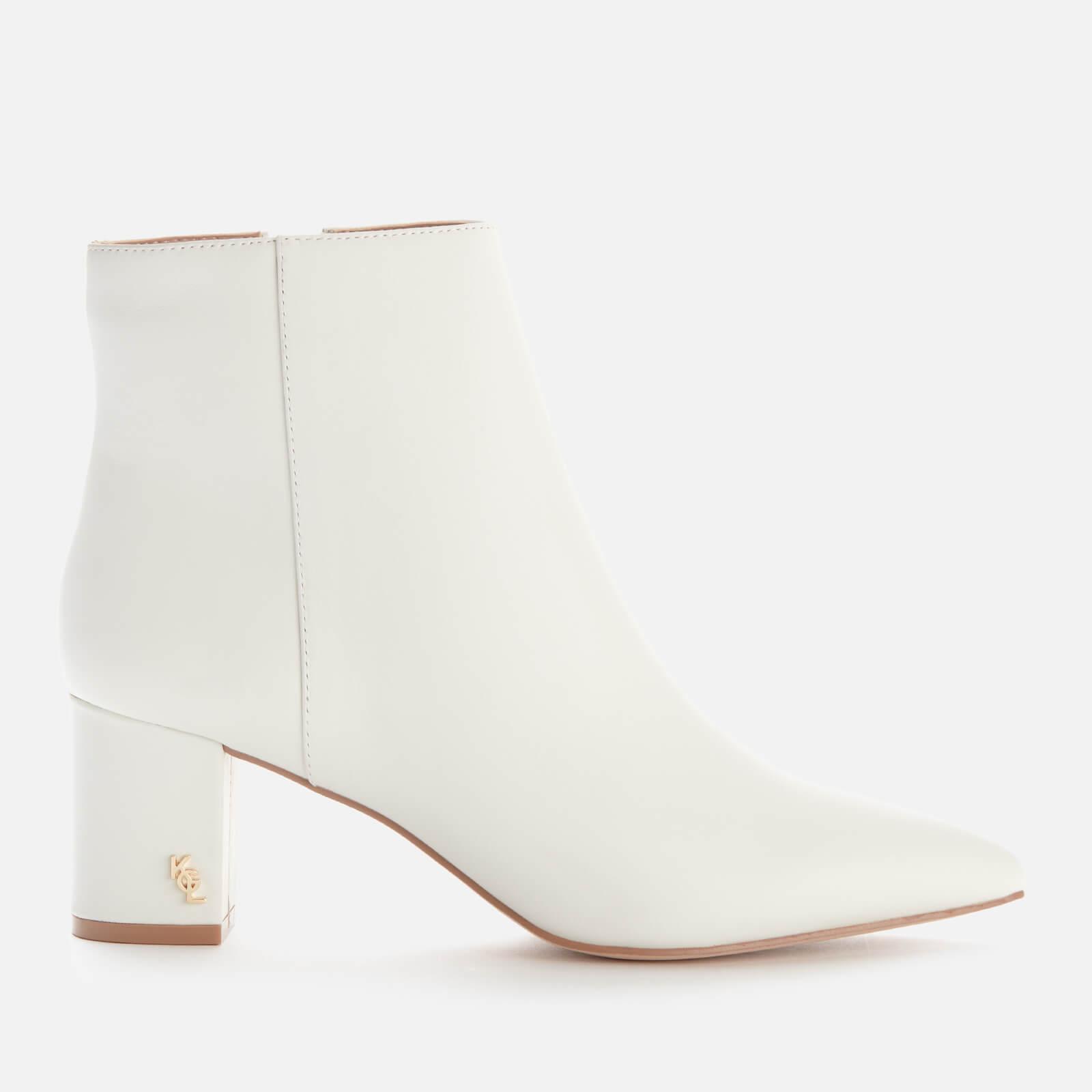 Kurt Geiger Burlington Leather Heeled Ankle Boots in White - Lyst