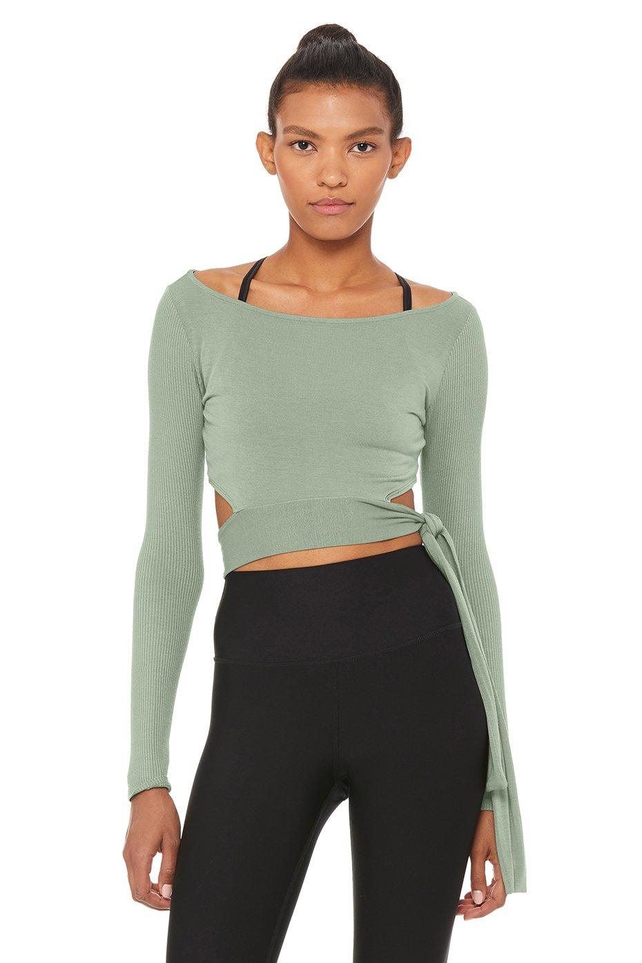 Alo Yoga Synthetic Barre Long Sleeve in Moss (Green) - Save 1% - Lyst