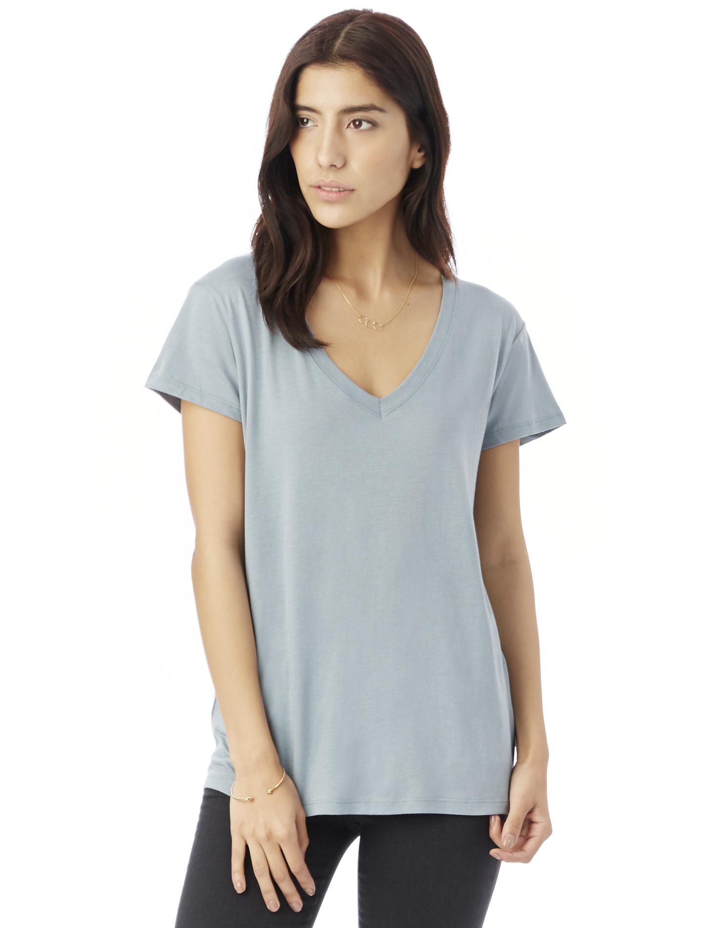 Lyst - Alternative Apparel Everyday Cotton Modal V-neck T-shirt in Blue