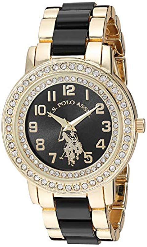 us polo assn watch black and gold