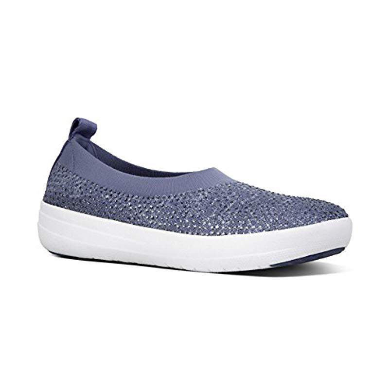 Lyst - Fitflop Uberknit Slip-on Ballerina Closed Toe Ballet Flats in Blue