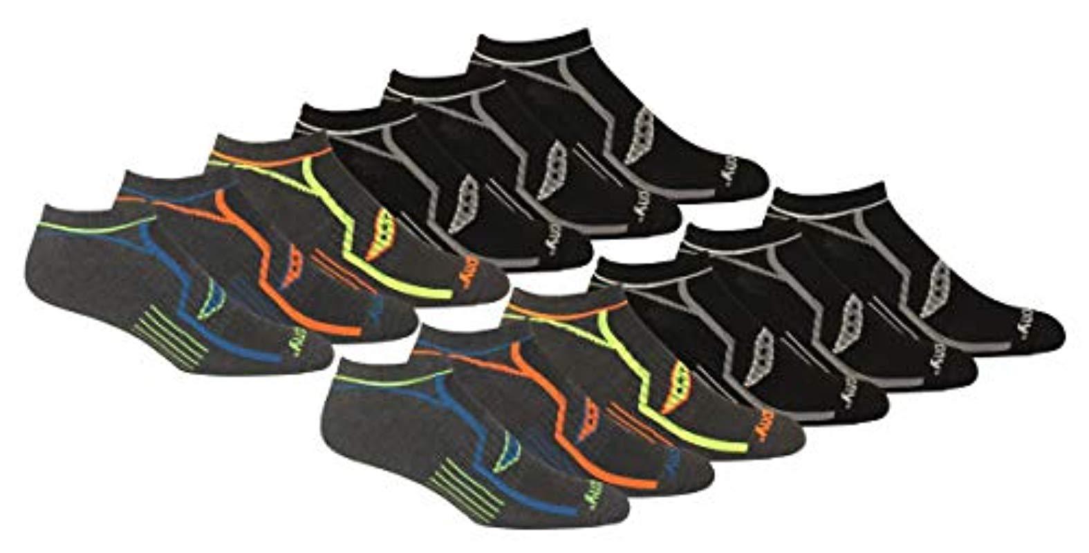 Saucony 12 & 18 Pack Bolt Performance Comfort Fit No-show Socks for Men ...