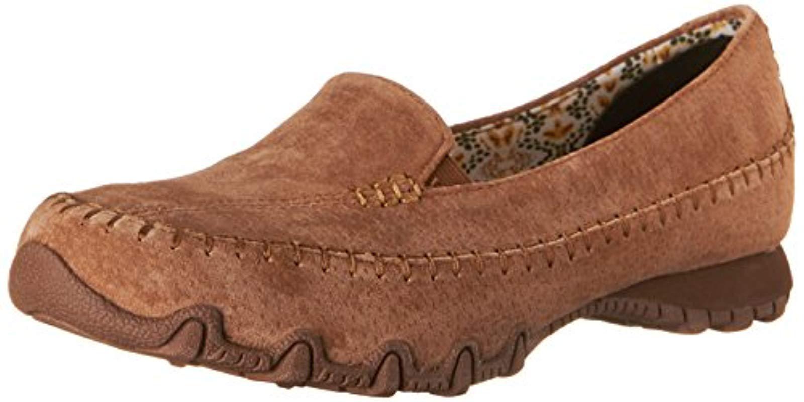 Skechers Bikers Pedestrian Memory Foam Slipon Moccasin in Brown Lyst