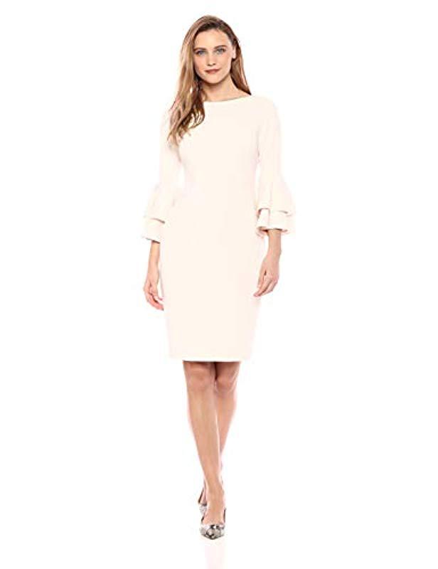 Bell Sleeve Lyst Klein Dress Calvin Tiered PX8wOk0n