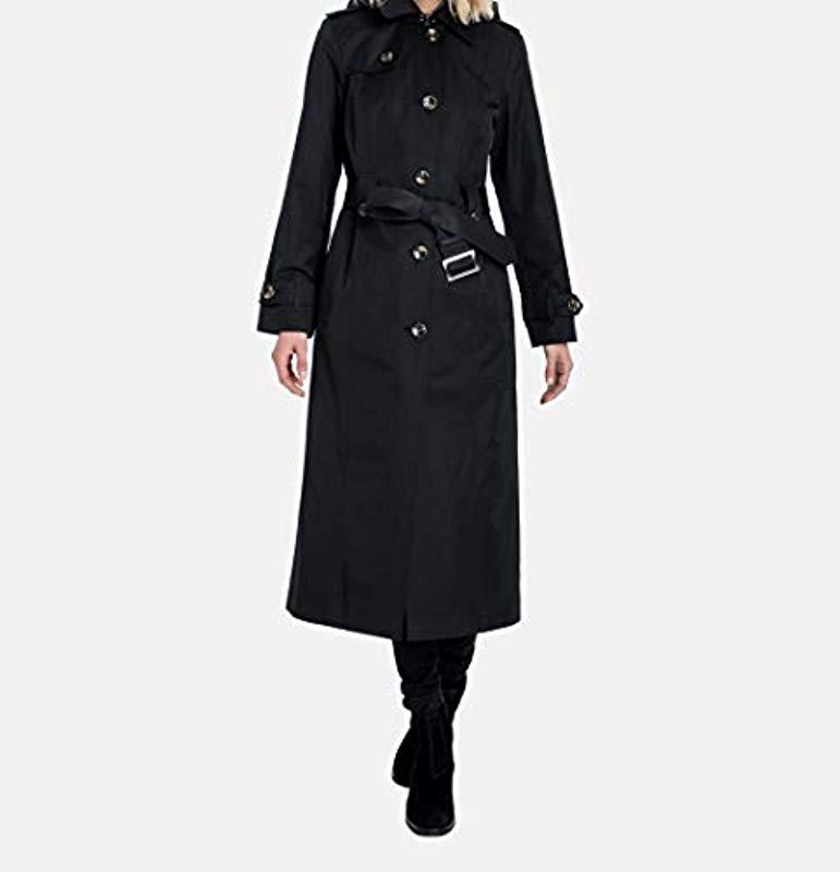 London Fog Singlebreasted Trench Coat With Belt in Black Lyst