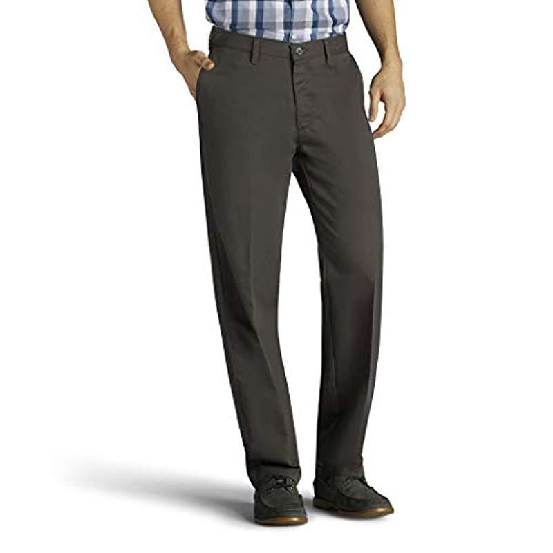 lee men's total freedom stretch relaxed fit flat front pant