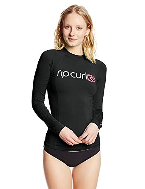  Rip  Curl  Surf Team Long Sleeve Rash  Guard  in Black Lyst