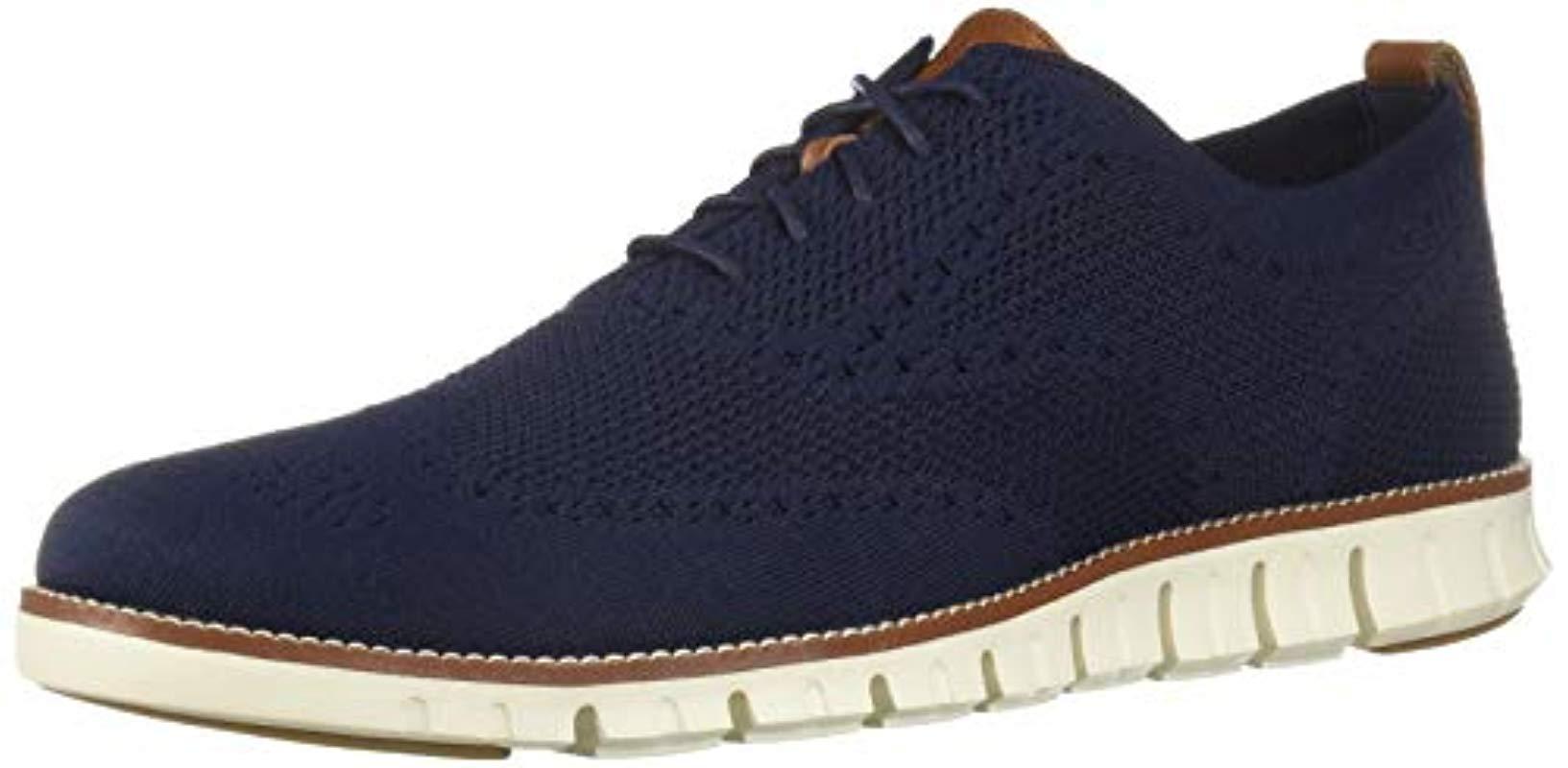 Cole Haan Zerogrand Stitchlite Wingtip Oxford in Blue for Men - Save 1% ...