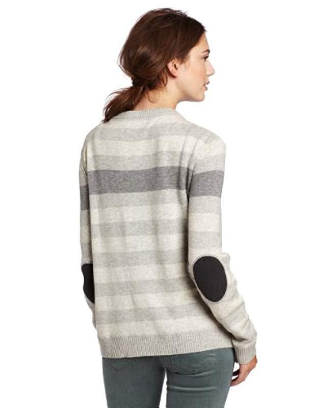 Michael Stars Cashmere Blend Stripe Pullover Sweater in Gray - Lyst